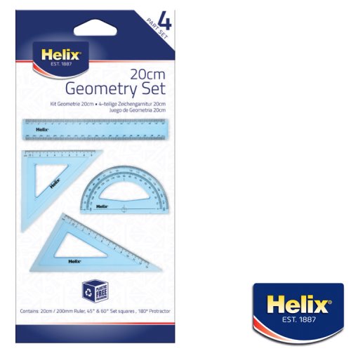 Helix 20cm 4-Piece Geometry Set - Metric (cm/mm) - transparent blue