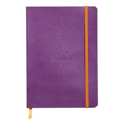 Carnet souple 'Rhodiarama' avec élastique (softcover), A5 (14,8x21cm), papier ivoire, DOT grid - 160p (violet / purple)
