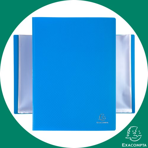 Exacompta OPAK Display Book / Porte Vues ; 20 pockets/ 40 vues, clear pochettes - blue / bleu