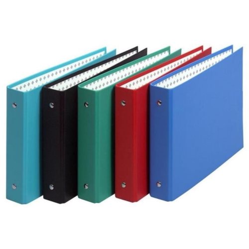 Petit Classeur pour fiches Bristol (max 210x148mm) , anneaux Ø30mm ; Exacompta, PP rigid card - (couleur aléatoire)