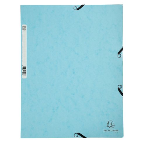 3 Flap Elasticated Folder ; Exacompta 'Aquarel' (Pastel), 400gsm card stock - (blue)
