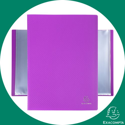 Exacompta OPAK Display Book / Porte Vues ; 30 pockets/ 60 vues, clear pochettes - purple / violet