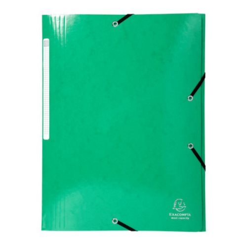 Iderama 3-Flap Elasticated Folder in 425gsm Card; Glossy - Green