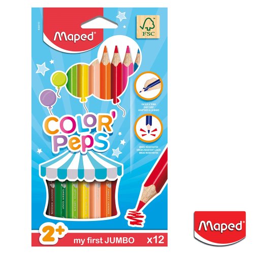 12x Crayon de Couleur - Maped Color'Peps 'MY FIRST' JUMBO