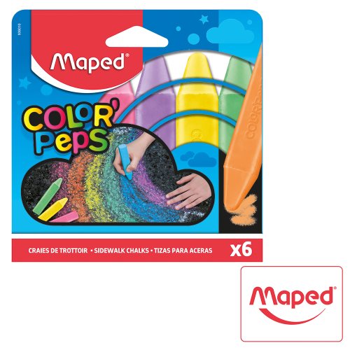 6x Craies det Trottoir / Pavement Chalk ; Maped Color'Peps 'Sidewalk Chalk' (large sticks)