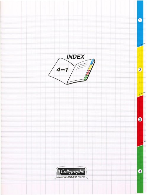 8000 POLYPRO, 4 INDEX CAHIER PIQUE, 24X32CM 96P SEYES - TRANSPARENT ; INCOLORE