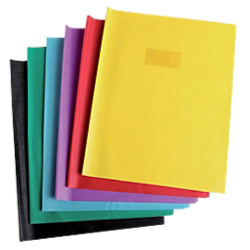 Protège-cahier grain-cuir A4+ (24x32cm) - avec porte-étiquette (bleu)