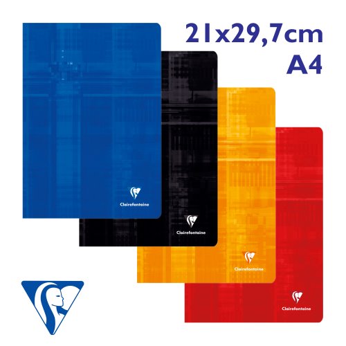 Clairefontaine 'Metric' Cahier  - A4 (21x29,7cm) Stapled, Séyès (French Ruled) - 192p (Assorted Colours)