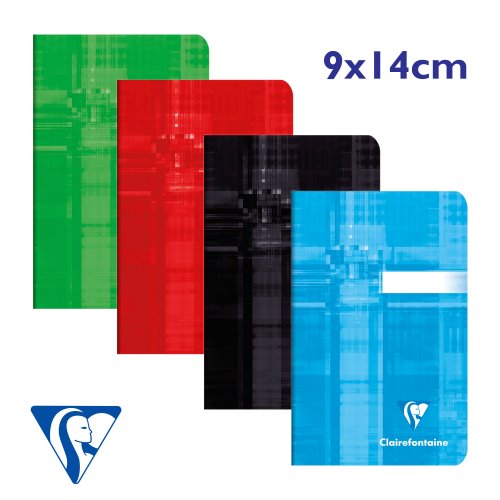 Clairefontaine 'Metric' Pocket Notebook (Carnet) - 9x14cm, Staple Bound, Lined - 96p (Assorted Colours)