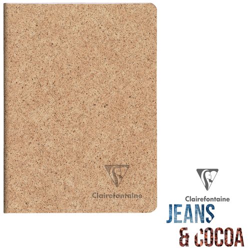Recycled 'Jeans & Cocoa' Notebook ; A5 (14,8x21cm), lined ivory paper, 96 pages - Tactile Recycled Cocoa Pods Cover