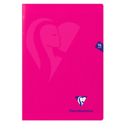 Cahier pique 'Mimesys' polypro A4 (21x29,7cm) petit carreaux / 5x5 Grid - 96p (couleur aléatoire)