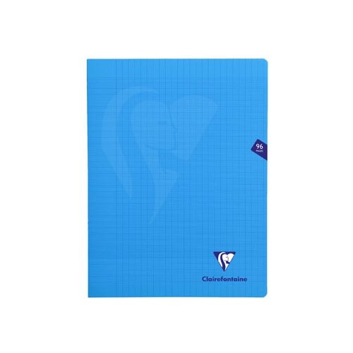 Cahier pique 'Mimesys' polypro A4+ (24x32cm) - grands carreaux (séyès) - 96p (bleu)