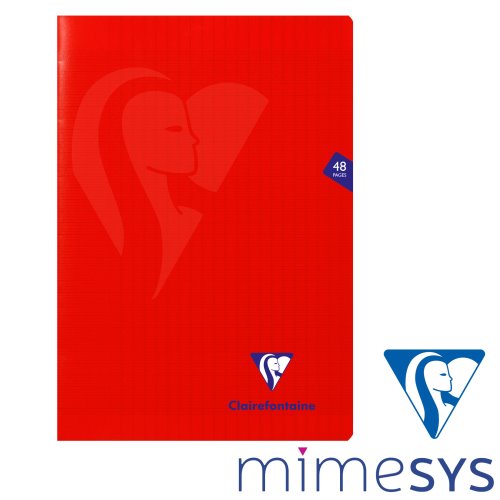 Cahier pique 'Mimesys' polypro A4 (21x29,7cm) - séyès - 48p (rouge)