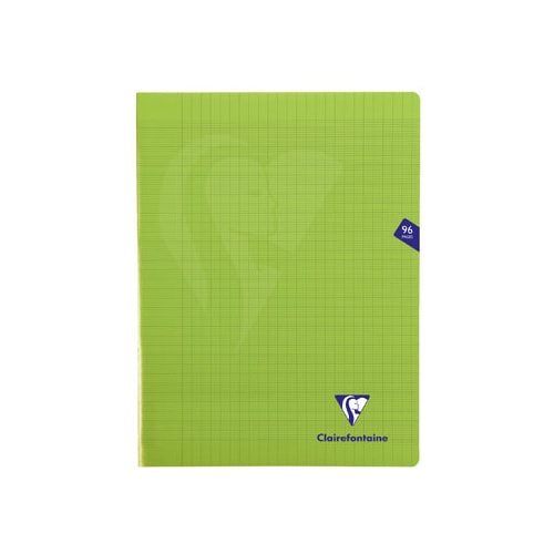 Cahier pique 'Mimesys' polypro A4+ (24x32cm) - grands carreaux (séyès) - 96p (vert) 