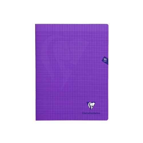 Cahier pique 'Mimesys' polypro A4+ (24x32cm) - grands carreaux (séyès) - 96p (violet)