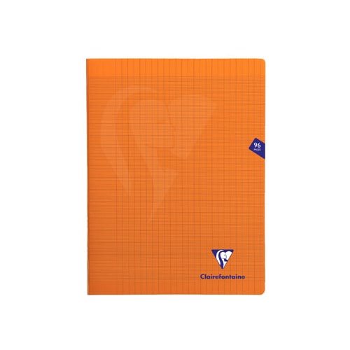 Cahier pique 'Mimesys' polypro A4+ (24x32cm) - grands carreaux (séyès) - 96p (orange)  