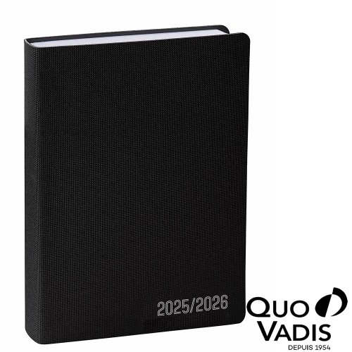 Agenda Scolaire QUO VADIS (12x17cm) EUROTEXT' COUVERTURE SOUPLE - 'GALAXY' NOIR (1 jour par page)