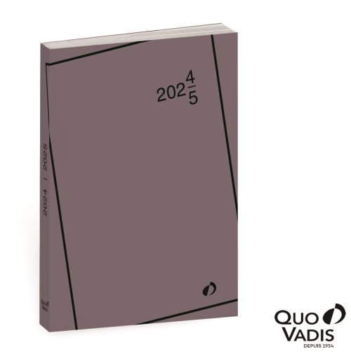 Agenda Scolaire '22-'23 Quo Vadis Eurotextagenda 'WELCOME' 12x17cm ; 1 jour par page, matt finished w. UV Gloss, card cover - (motif marron)