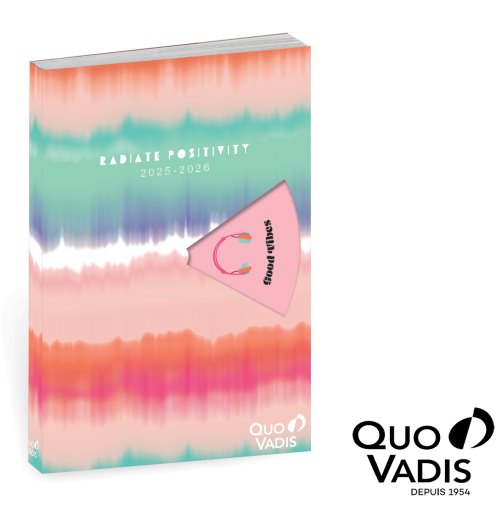 Agenda Scolaire QUO VADIS (12x17cm) EUROTEXT' - 'POSITIVES VIBES' (1 jour par page)