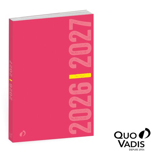 Agenda Scolaire Quo Vadis Eurotextagenda, 1 jour par page, 12x17cm - 'WELCOME' ROSE