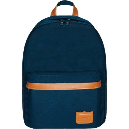 Sac / Day Pack by Tann's - Large w. 2 compartments - LES SIGNATURES: 'Camille' (marine blue, tan)