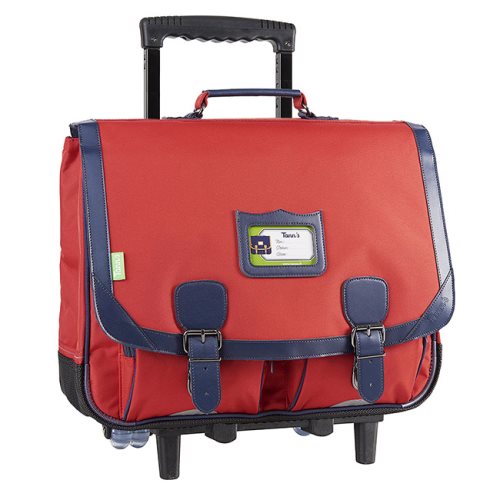 Cartable / Satchel Trolley by Tann's - 41cm Large - 'Salsa' (red, blue)