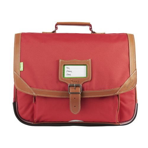 Cartable / Satchel by Tann's - 38cm Medium - 'Madrid' (rouge & tan)