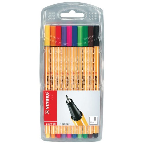 10 feutres fins Stabilo Point 88 - pointe 0.4mm