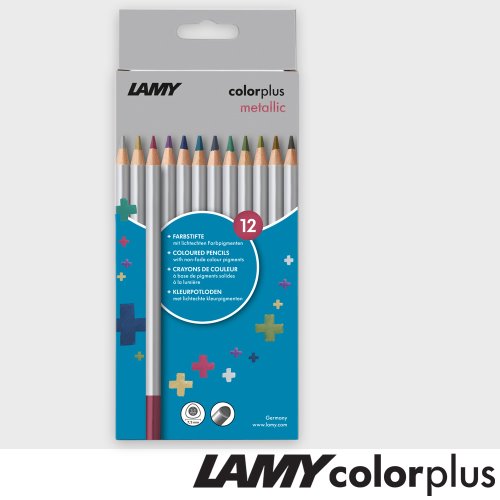 12 Lamy COLORPLUS 'METALLIC' Colouring Crayons ; Permanent with Triangular Barrel - (card box)