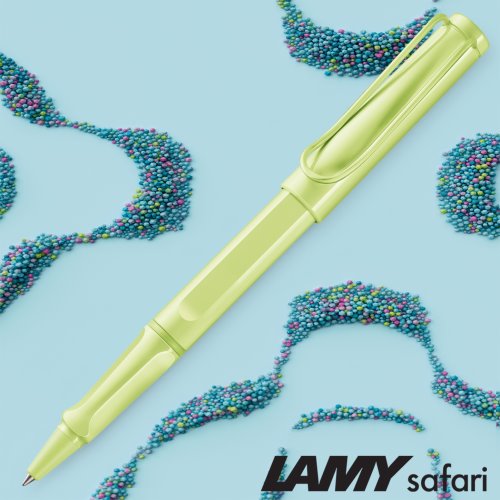 Lamy 'Safari' Rollerball Pen - Special Edition 'DEELITE' Spring-Green (3D0) - black ink (M63 Refill)