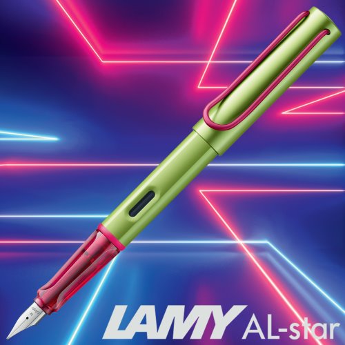 Lamy AL-Star Fountain Pen - 'DISCO' Pistachio / Raspberry Summer Edition 2026 - Fine Pointed Nib (T10 ink)
