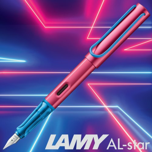 Lamy AL-Star Fountain Pen - 'ROLLERSKATE' Pink / Mid-Blue Summer Edition 2026 - Fine Pointed Nib (T10 ink)