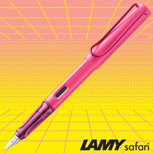 Lamy Safari Fountain Pen - NeonPink Special Edition 2026 - Medium Pointed Nib (T10 ink)
