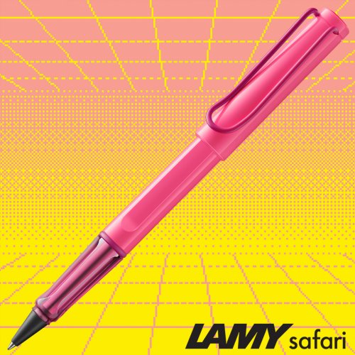 Lamy Safari Rollerball Pen - NeonPink Special Edition 2026 - Medium (M63 Black ink)