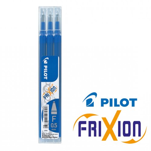 Refills : Frixion Ball 'Fine' 0.5mm - pkt x3 - (Blue / Bleu)
