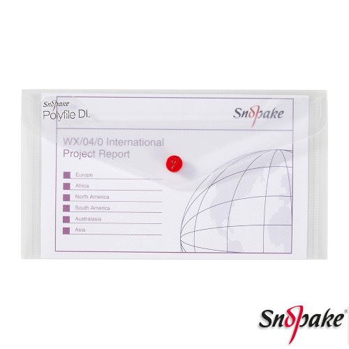 Petit Pochette en plastique avec popper - Snopake POLYFILE DL (225x125mm) - CLEAR