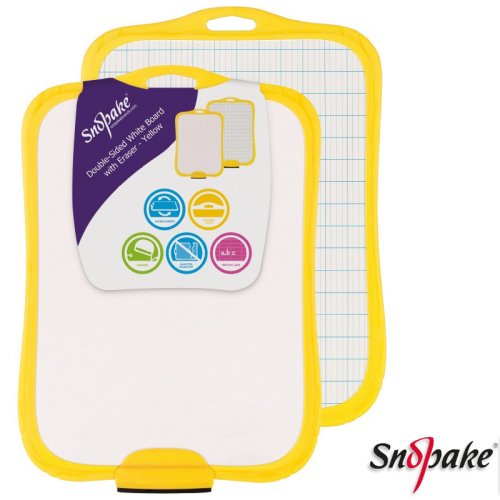 Ardoise / Double-Sided White Board - SNOPAKE - with eraser (yellow)