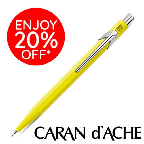 Caran D'Ache type '844' 0.7mm Criterium / Mechanical Pencil – FLUO YELLOW / JAUNE