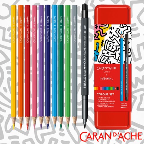 CARAN D'ACHE plus KEITH HARING Special Edition 'Colour Set' - Metal Box Gift Set
