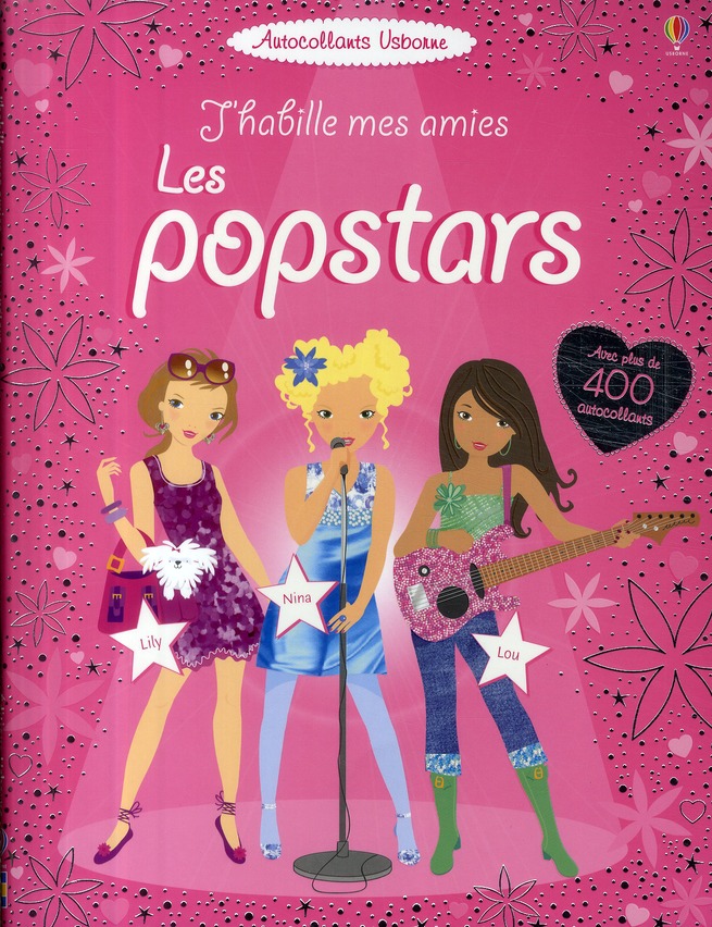 J'habille mes amies - les popstars - autocollants usborne