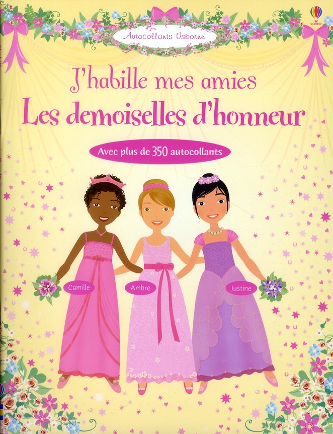 J'habille mes amies - demoiselles d'honneur - autocollants usborne
