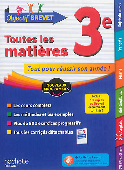 Objectif brevet toutes les matieres 3e