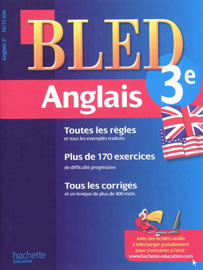 Cahier bled - anglais 3eme - 14-15 ans