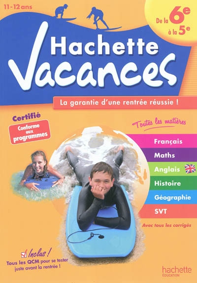 Hachette vacances - de la 6e a la 5e