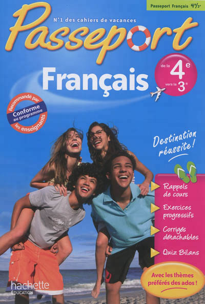 Passeport cahier de vacances - francais de la 4e a la 3e