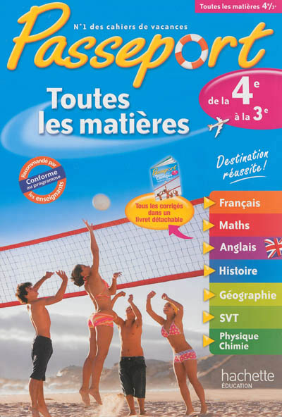 Passeport toutes les matieres - de la 4e vers la 3e