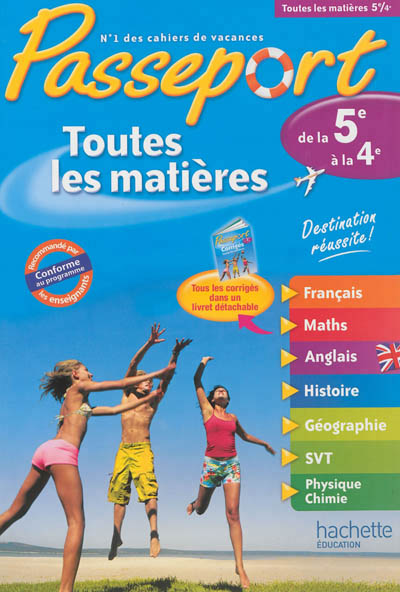 Passeport toutes les matieres - de la 5e a la 4e