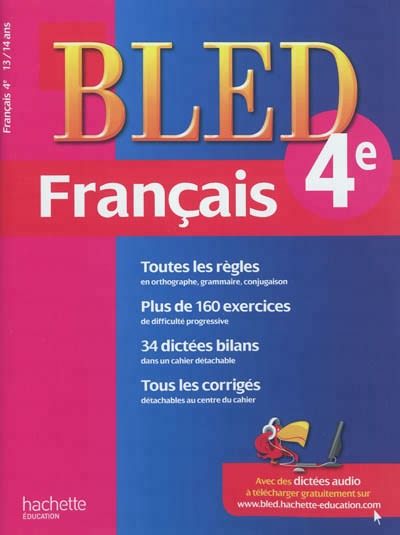 Cahier bled - francais 4e - 13-14 ans