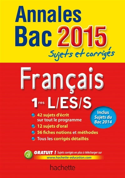 Annales bac 2015 francais 1re l-es-s