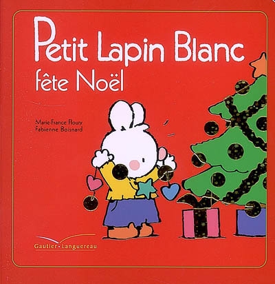 Petit lapin blanc fete noel